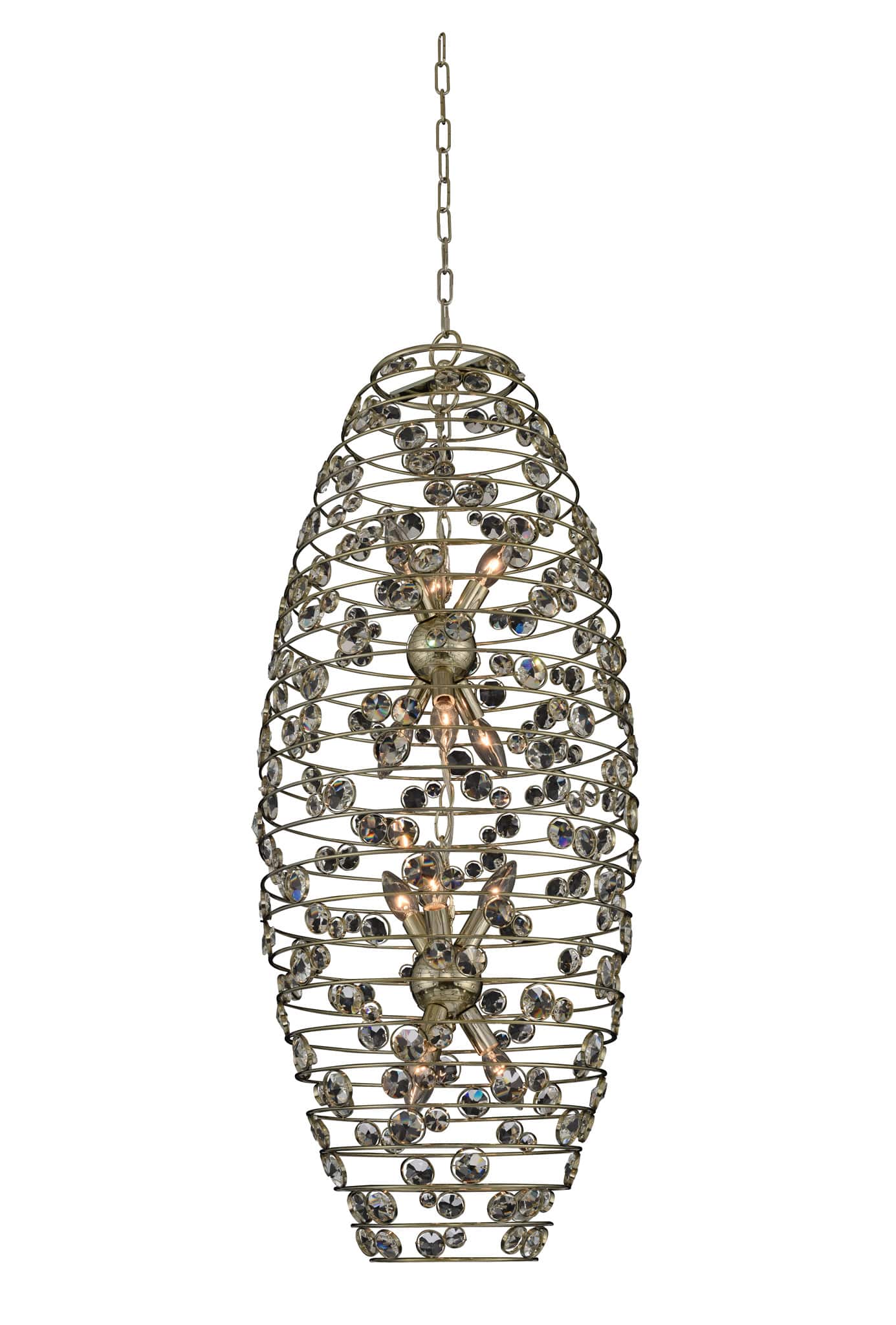 Gemini 17" Wide Pendant with Firenze Crystal