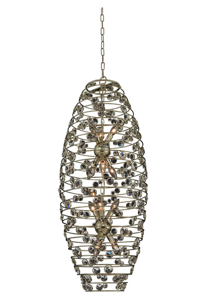 Gemini 17" Wide Pendant with Firenze Crystal