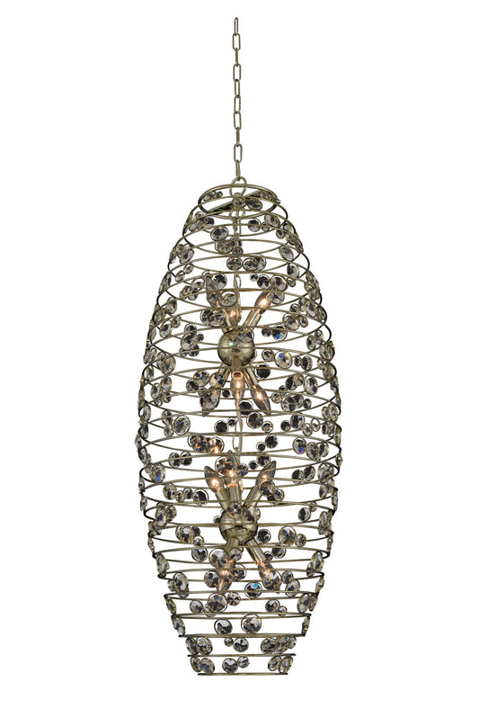 Gemini 17" Wide Pendant with Firenze Crystal