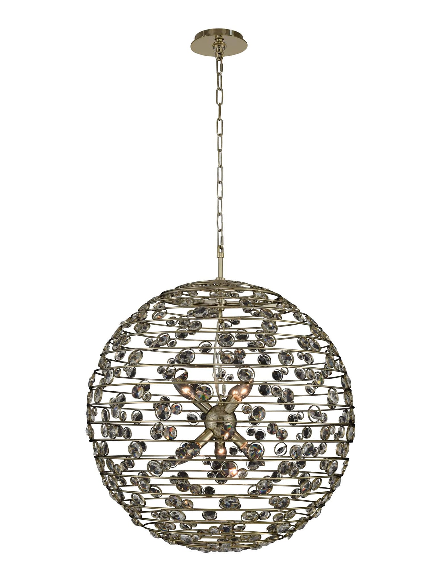 Gemini 26" Wide Pendant with Firenze Crystal
