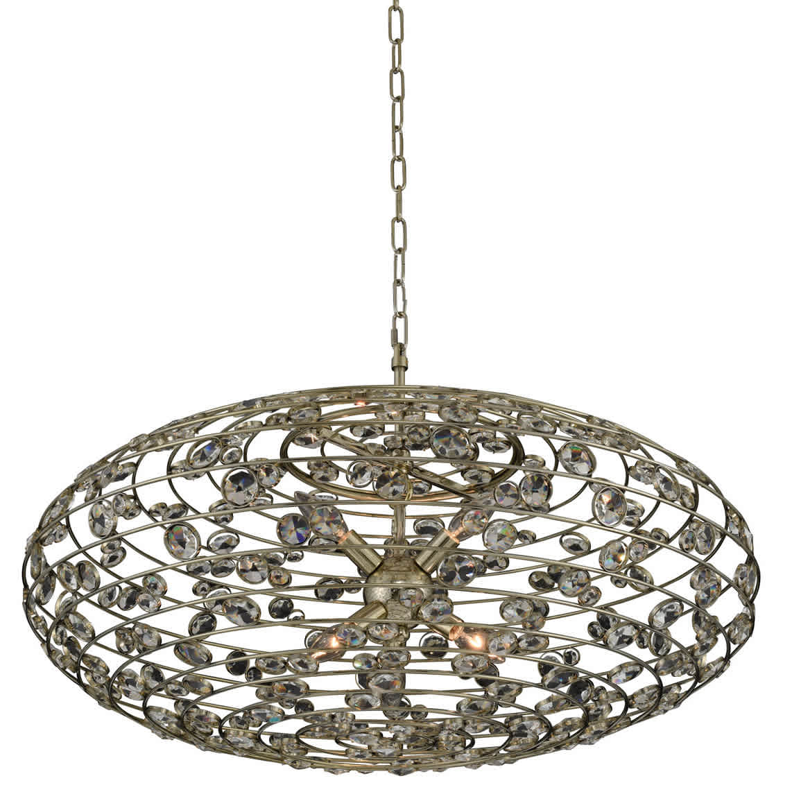 Gemini 32" Wide Pendant with Firenze Crystal