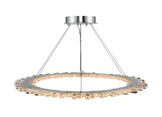 Quasar 42" Wide LED Ring Chandelier with Firenze Crystal