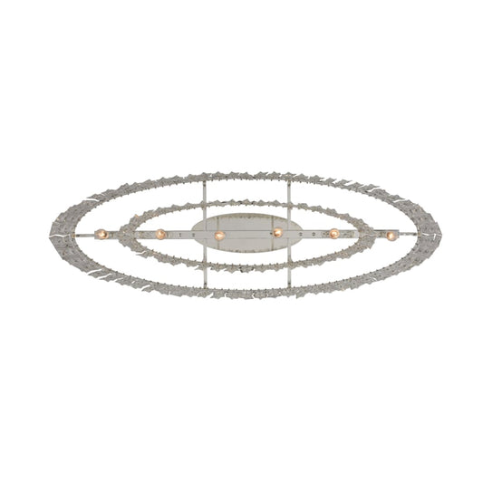 Allegri Kasturi 6 Light 42" Wide Drum Chandelier with Firenze Crystal