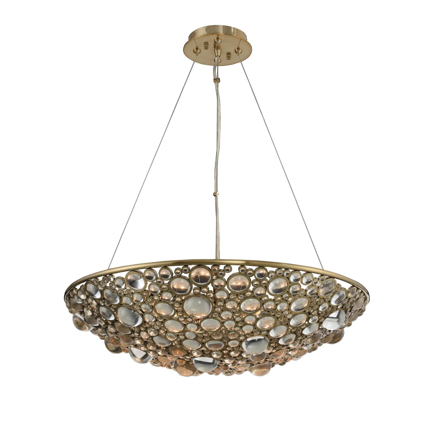 Ciottolo 24" Wide Pendant with Firenze Crystal