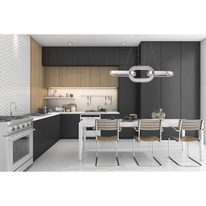Allegri Catena 3 Light 12" Wide LED Pendant with Firenze Crystal