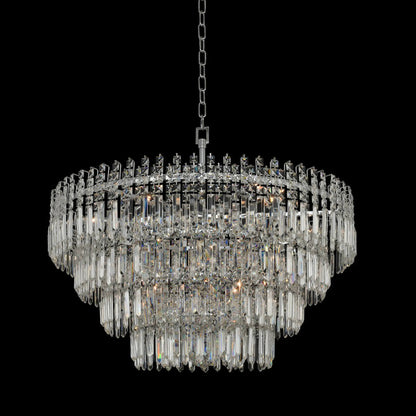 Pandoro 33" Wide 4 Tier Waterfall Chandelier with Firenze Crystal