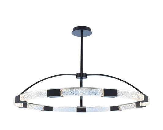 Athena 43" Wide LED Ring Chandelier with Firenze Crystal