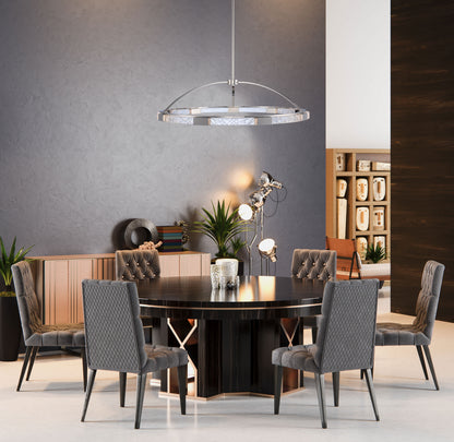 Athena 43" Wide LED Ring Chandelier with Firenze Crystal