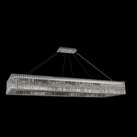 Allegri Rettangolo 72" Wide Linear Chandelier with Firenze Crystal