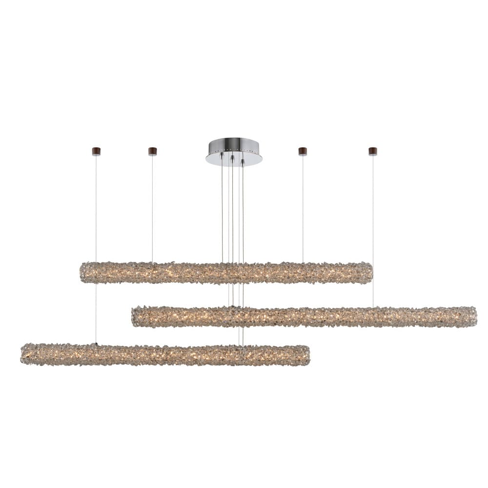 Lina 3 Light 60" Wide LED Crystal Linear Chandelier