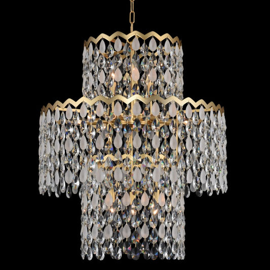 Allegri Caretta 27" Wide Drum Chandelier with Firenze Crystal