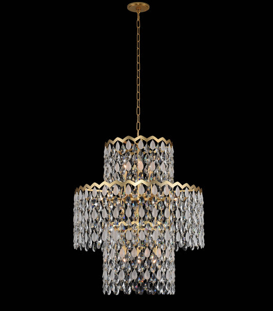 Caretta 27" Wide Drum Chandelier with Firenze Crystal