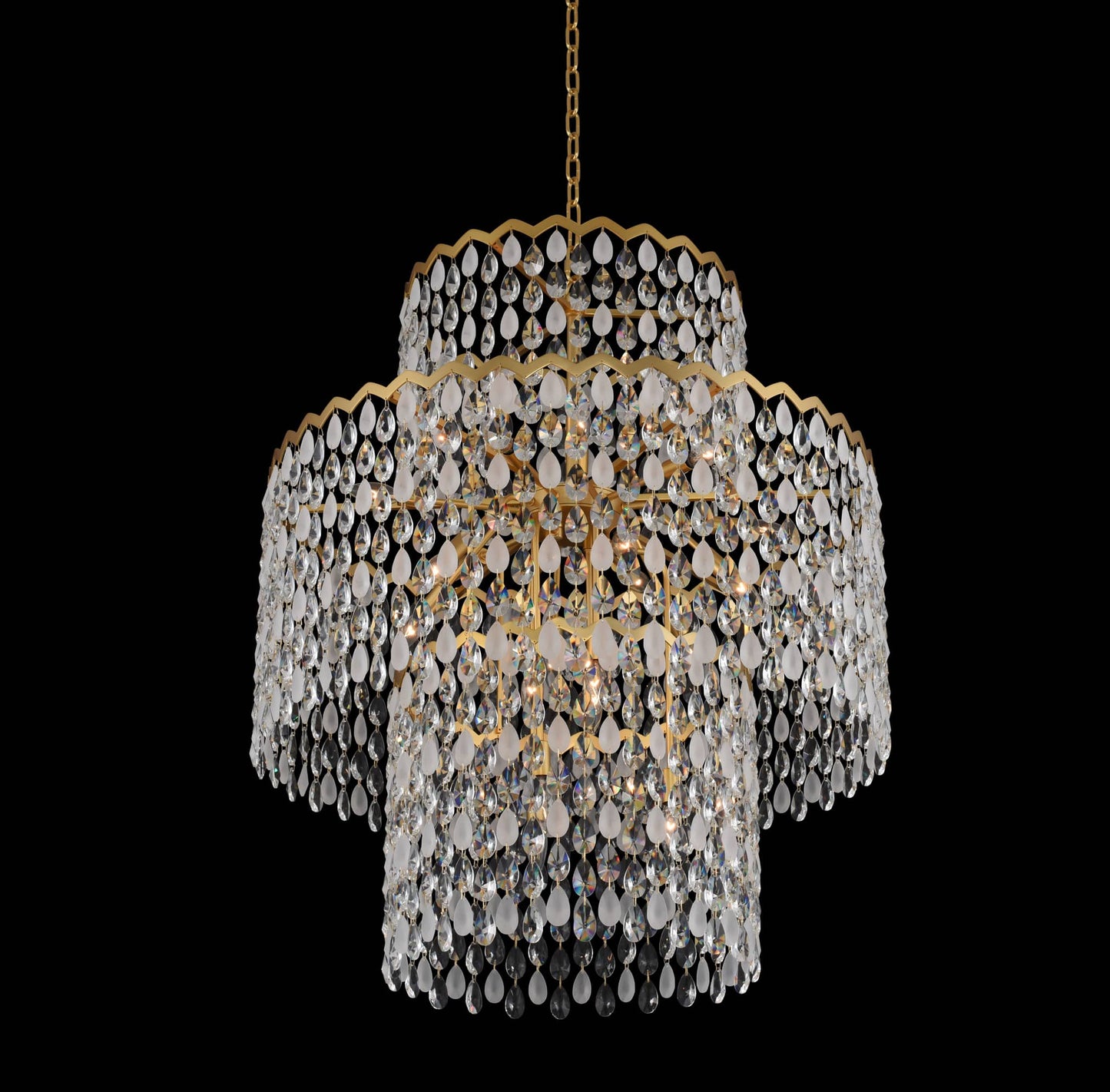 Caretta 35" Wide Drum Chandelier with Firenze Crystal