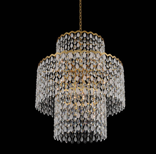 Caretta 35" Wide Drum Chandelier with Firenze Crystal