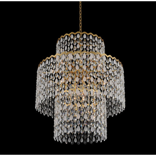 Allegri Caretta 35" Wide Drum Chandelier with Firenze Crystal