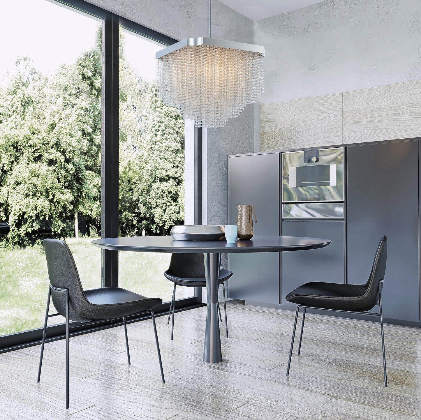Tenda 28" Wide Pendant with Firenze Crystal