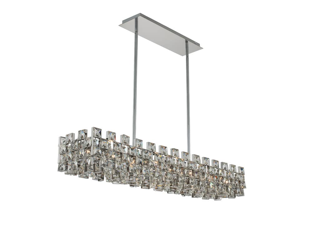 Piazze 8 Light 45" Wide Crystal Linear Chandelier