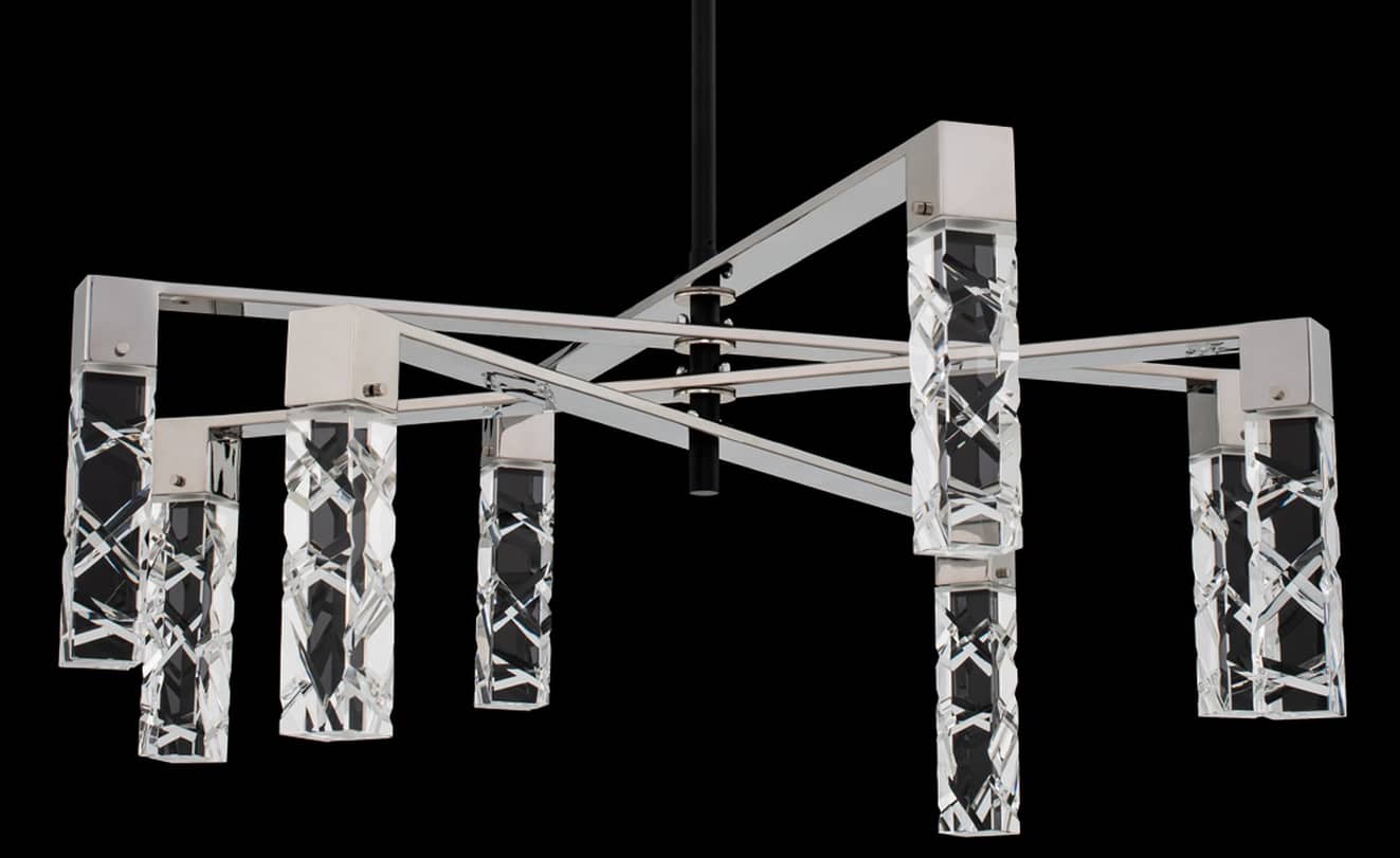 Serres 8 Light 36" Wide LED Crystal Chandelier