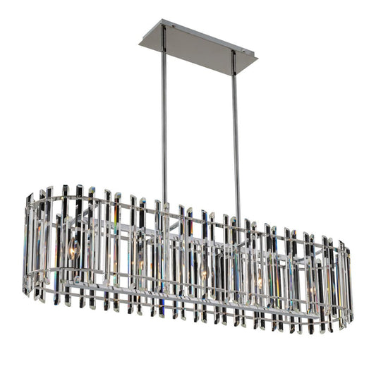 Viano 5 Light 45" Wide Crystal Linear Chandelier