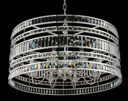 Strato 8 Light 32" Wide Crystal Drum Chandelier