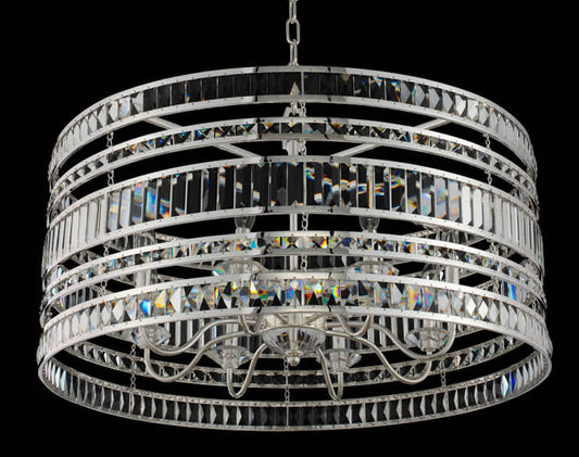 Strato 8 Light 32" Wide Crystal Drum Chandelier