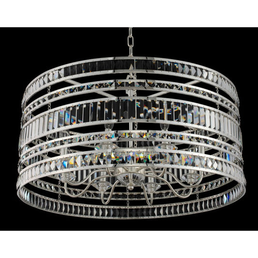 Allegri Strato 8 Light 32" Wide Crystal Drum Chandelier