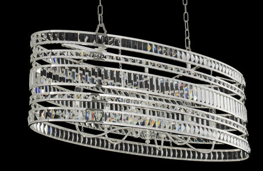 Strato 6 Light 42" Wide Crystal Drum Chandelier