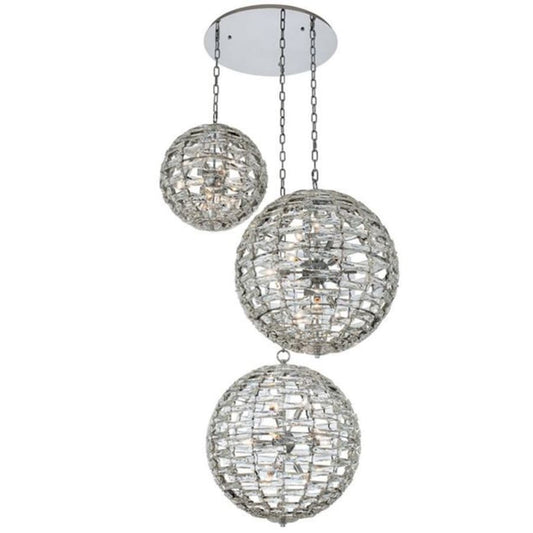 Allegri Alta 27 Light 40" Wide Crystal Multi Light Pendant - (3) 18" Spheres