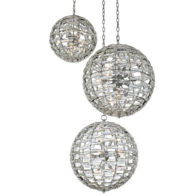 Alta 30 Light 46" Wide Crystal Multi Light Pendant - (2) 18" and (1) 26" Spheres