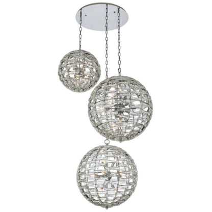 Allegri Alta 30 Light 44" Wide Crystal Multi Light Pendant - (2) 18" and (1) 26" Spheres