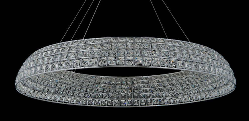 Nuvole 36" Wide LED Crystal Drum Chandelier
