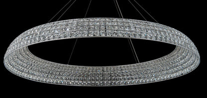 Nuvole 48" Wide LED Crystal Drum Chandelier