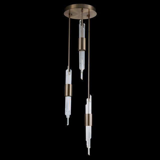 Lucca 14" Wide LED Crystal Multi Light Pendant