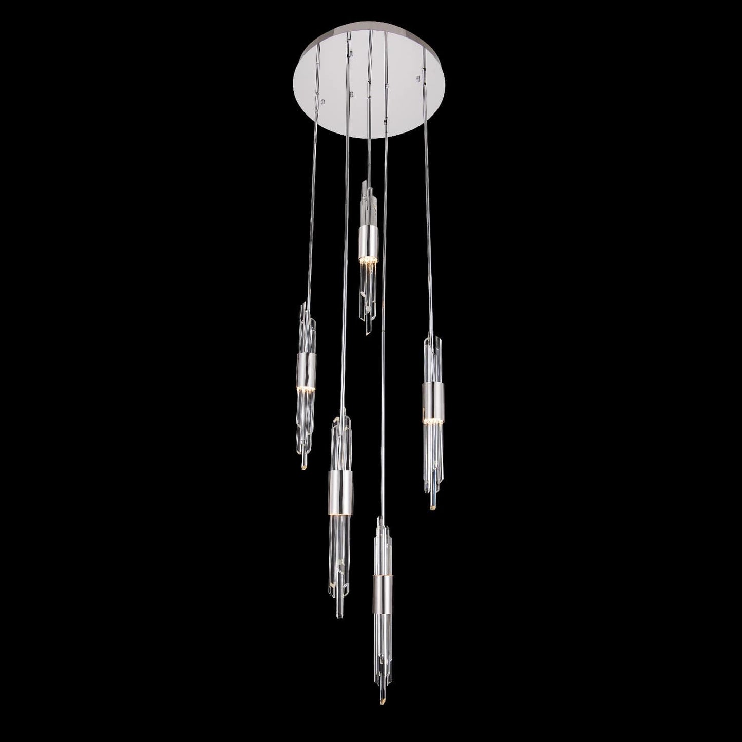 Lucca 24" Wide LED Crystal Multi Light Pendant