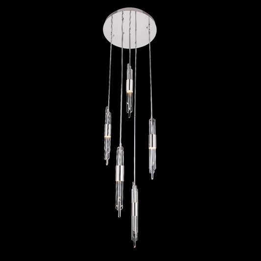 Lucca 24" Wide LED Crystal Multi Light Pendant