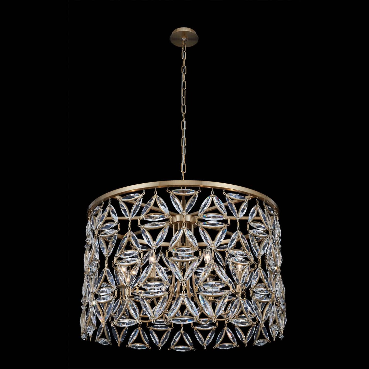 Triangulo 8 Light 34" Wide Crystal Drum Chandelier