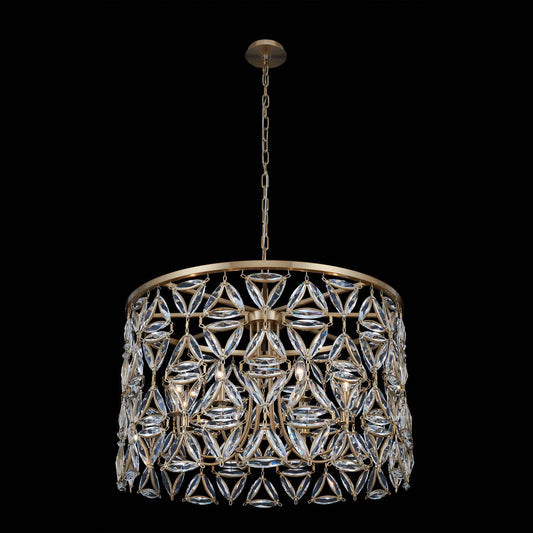 Triangulo 8 Light 34" Wide Crystal Drum Chandelier