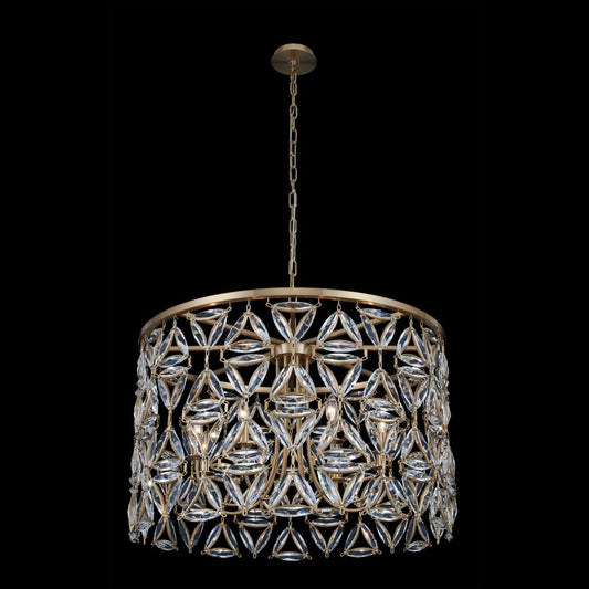 Allegri Triangulo 8 Light 34" Wide Crystal Drum Chandelier