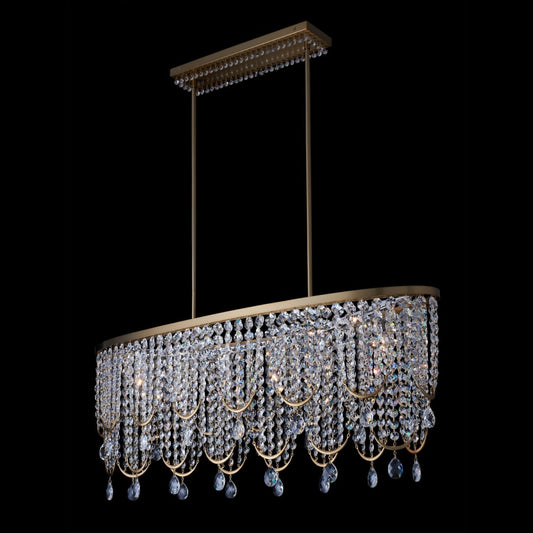 Allegri Vezzo 6 Light 45" Wide Crystal Linear Pendant