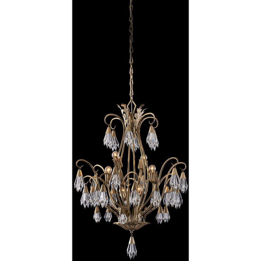 Allegri Tulipani 6 Light 28" Wide Crystal Empire Chandelier