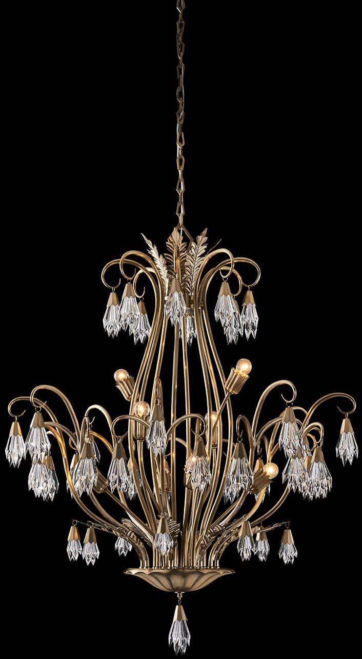 Tulipani 8 Light 38" Wide Crystal Empire Chandelier