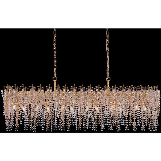 Allegri Fuji 12 Light 60" Wide Crystal Linear Pendant