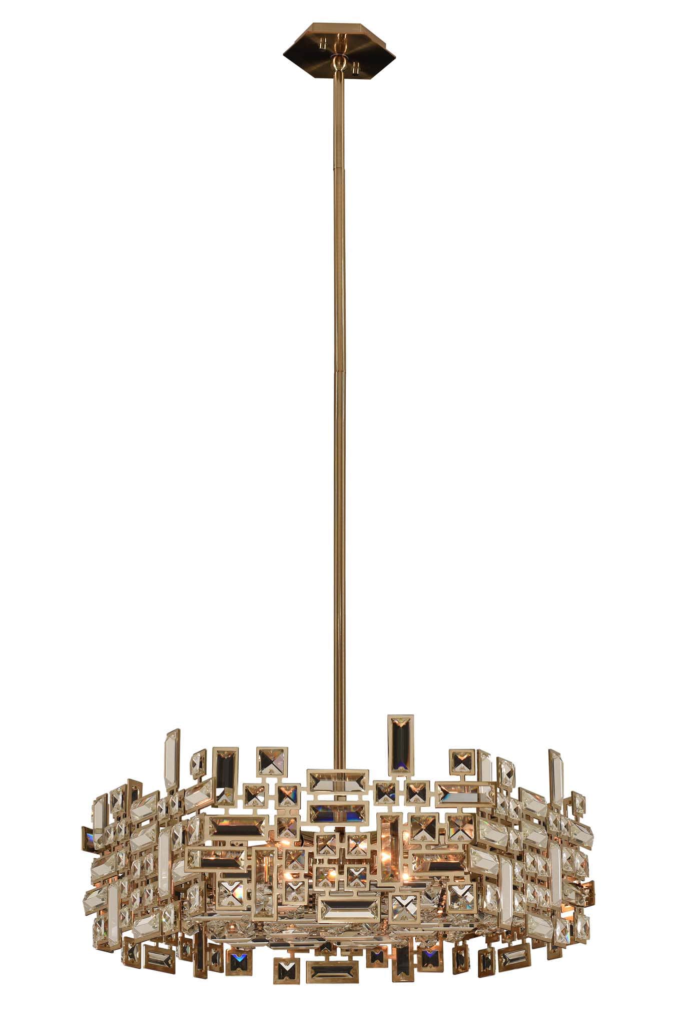 Vermeer 24" Wide Drum Chandelier with Swarovski Crystal