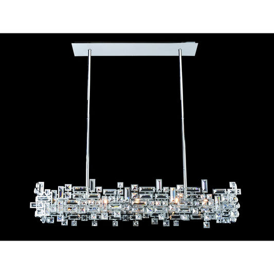 Allegri Vermeer 8 Light 44" Wide Crystal Linear Chandelier