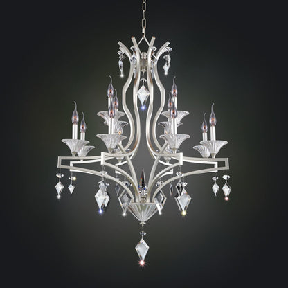 Florence 12 Light 32" Wide Crystal Chandelier