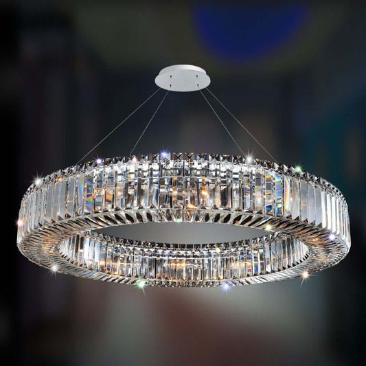 Rondelle 12 Light 36" Wide Crystal Pendant