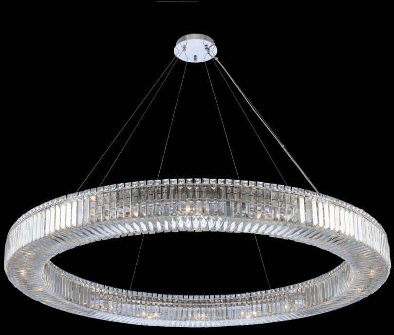 Rondelle 18 Light 60" Wide Crystal Pendant