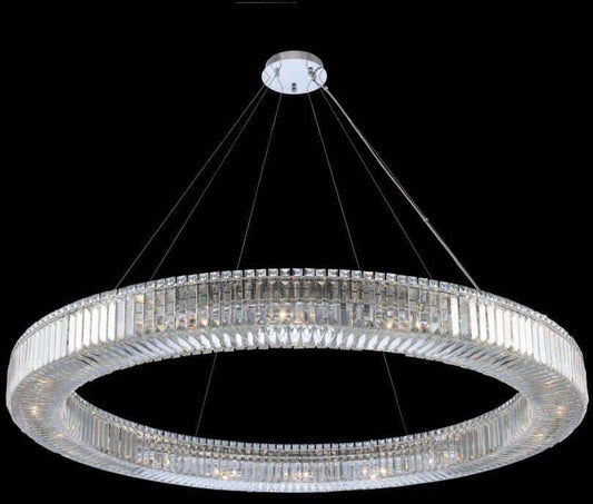 Rondelle 18 Light 60" Wide Crystal Pendant