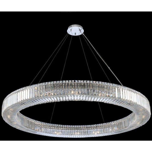 Allegri Rondelle 18 Light 60" Wide Crystal Pendant
