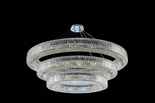Rondelle 3 Light 60" Wide Ring Chandelier with Firenze Crystal